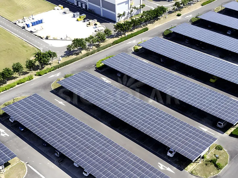 Sistema de suporte para garagem solar de alumínio 2MW