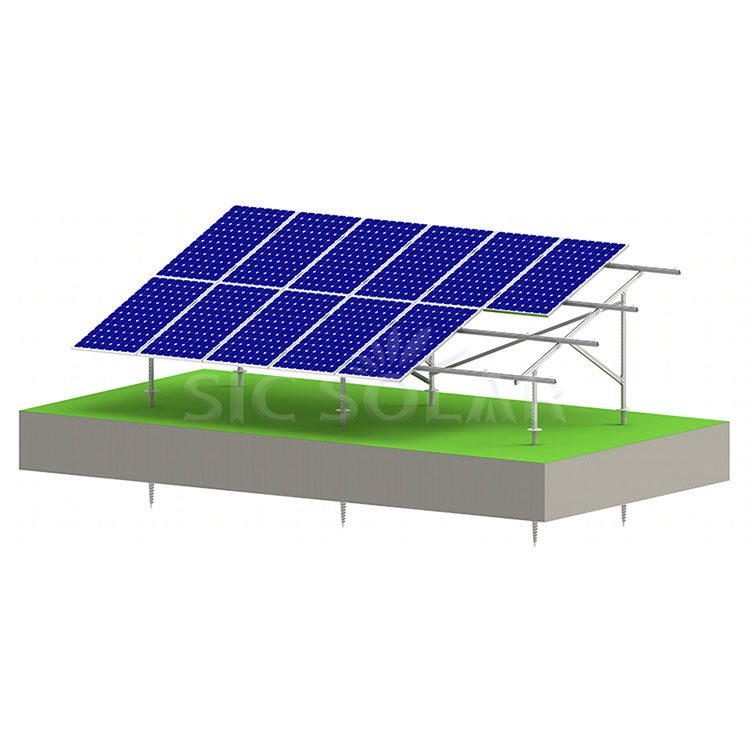Sistema de montagem em terra solar de aço galvanizado