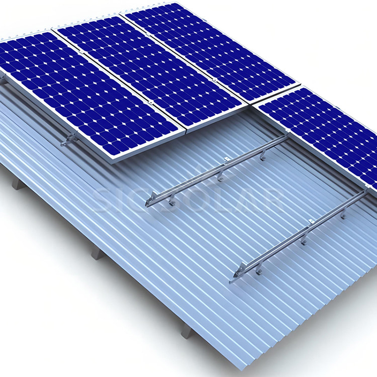 Suportes solares para telhado de metal com pé L