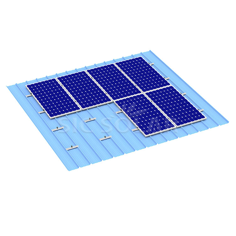 Rack solar para telhado de metal mini trilho