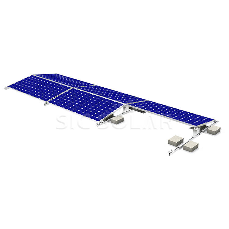 Telhado plano de rack solar